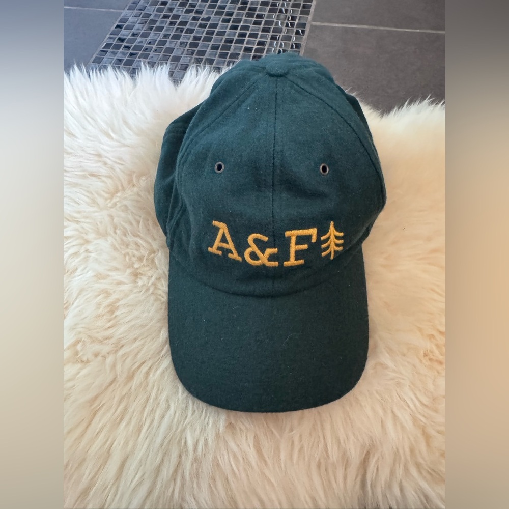 Abercrombie & Fitch Dark Green Baseball Cap with Yellow Logo
